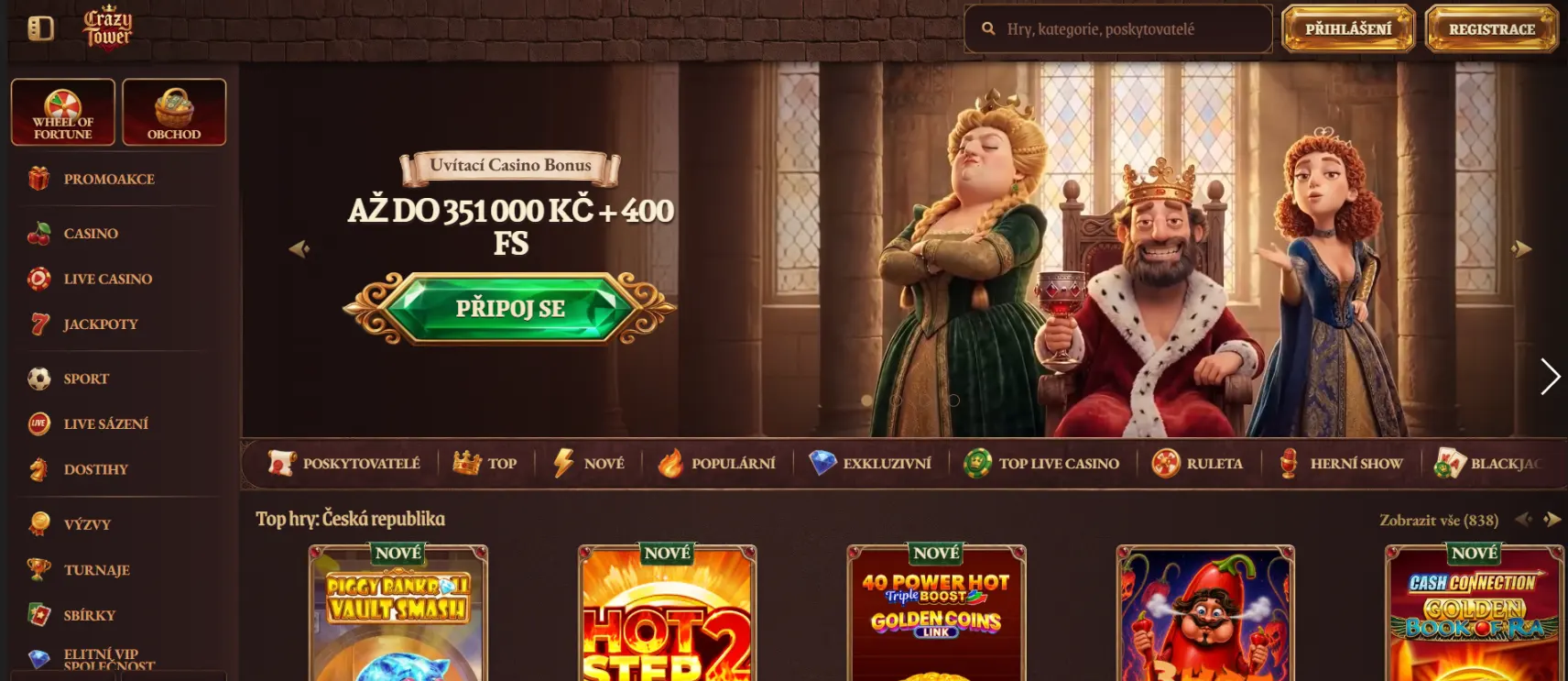 Crazytower Casino Screen