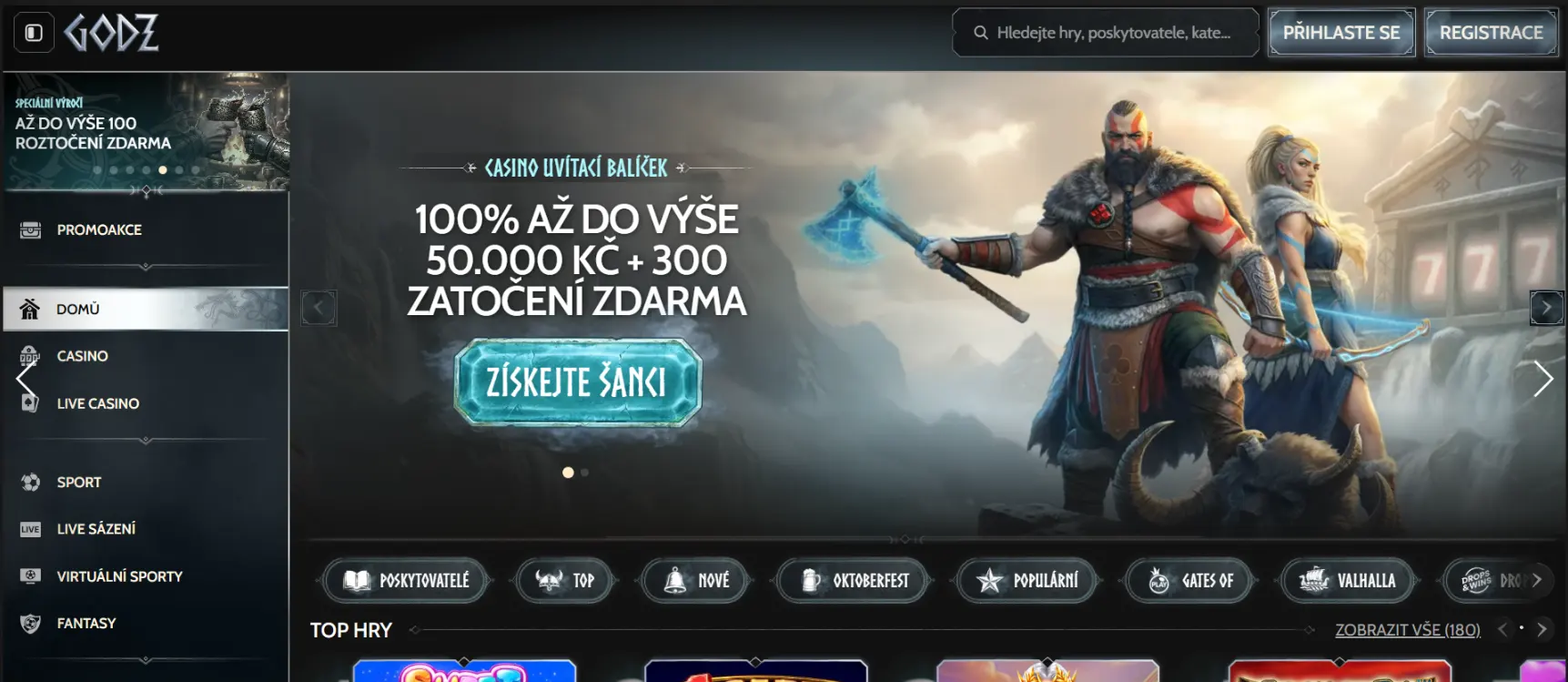 Godz Casino Screen